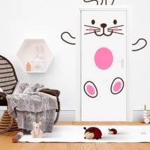 Door vinyl happy rabbit