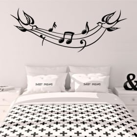 Decorative vinyl spiral with music notes