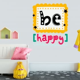 Decorative vinyl english phrase don't worry be happy