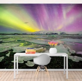 Wall murals northern lights iceland