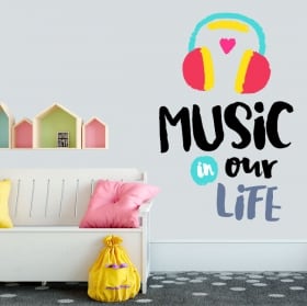 Vinyl and stickers phrases in english music in our life