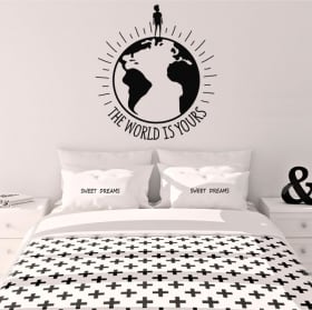 Decorative vinyl sentence the world is yours