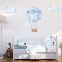 Vinyl stickers balloon with clouds and stars