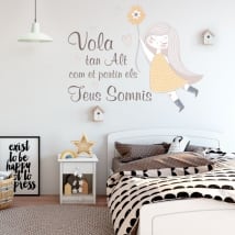 Vinyl and stickers catalan phrases vola tan alt