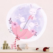 Vinyl stickers bunnies and umbrellas