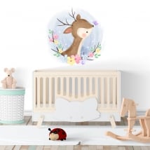Vinyls and stickers for babies bambi with butterfly