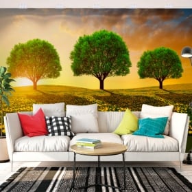 Vinyl wall murals trees in the meadow