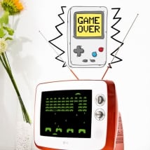 Decorative vinyl video game game over