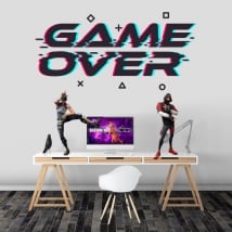 Game over video game stickers