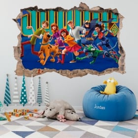 Luminescent panels dividing fluowall Smurfs 3D