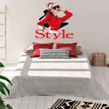 Decorative vinyl and stickers style woman
