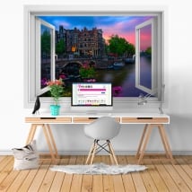 Vinyl walls cafe papeneiland amsterdam window 3d