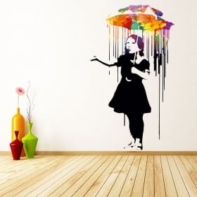 Decorative vinyl banksy graffiti