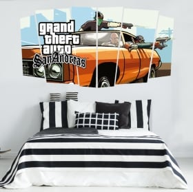 Video game stickers grand theft auto san andreas