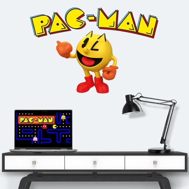 STICKERS AUTOCOLLANT TR.POSTER A4 JEUX VIDEO GAME RETRO PAC MAN PLANETE REEL . 