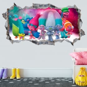 Decorative vinyls and stickers 3d trolls