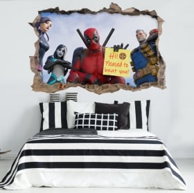 Adhesive vinyls and stickers fortnite deadpool 3d