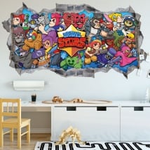 Adhesive vinyl 3d video game brawl stars