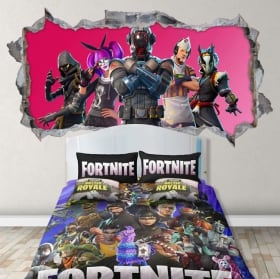 Fortnite 3d video game wall stickers