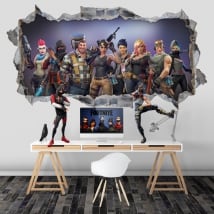 Vinyl and stickers hole video game fortnite 3d
