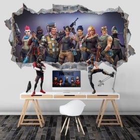 Vinyl and stickers hole video game fortnite 3d