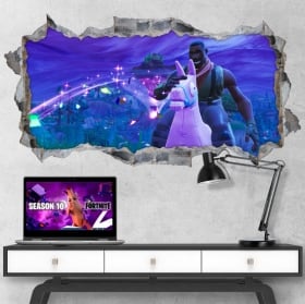 Fortnite 3d video game hole stickers