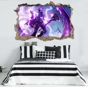 Vinyls and stickers hole wall fortnite 3d