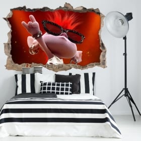 Vinyls and stickers hole wall trolls 3d