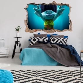 Vinyl and wall stickers trolls 3d