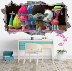 Trolls 3d hole vinyl stickers