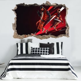 Vinyls and stickers hole wall video game fortnite nba