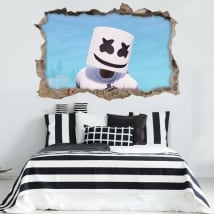 Vinyls and stickers video game fortnite marshmello 3d