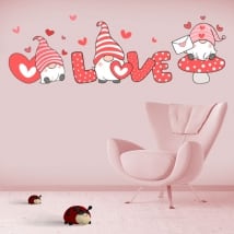 Vinyls and romantic stickers gnome love