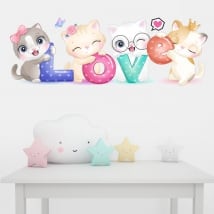 Vinyl and wall stickers cats love
