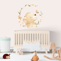 Vinyl and wall stickers lion with flowers