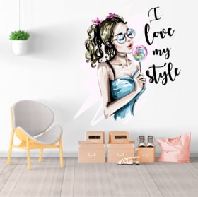 Decorative vinyl silhouette woman i love my style