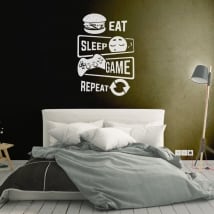 Vinyls and stickers video games eat sleep game repeat