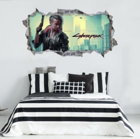 Vinyl stickers 3d video game cyberpunk 2077
