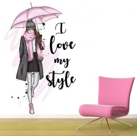 Vinyl silhouette woman phrase i love my style