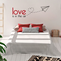 Vinyls and stickers english phrase love is in the air
