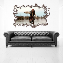 Vinyl 3d hole wall pirates of the caribbean