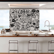 Decorative vinyl phrases coffee lovers