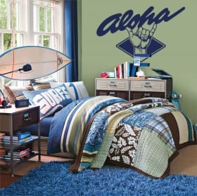 Decorative vinyl and stickers text surf aloha