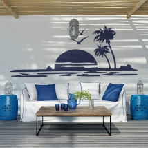 Decorative vinyls and stickers sunset at sea