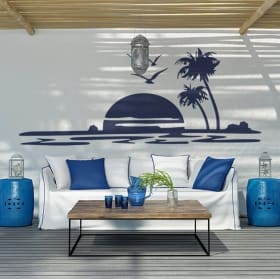 Decorative vinyls and stickers sunset at sea
