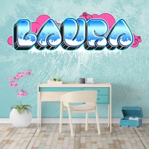 Vinyls and stickers names with graffiti effect