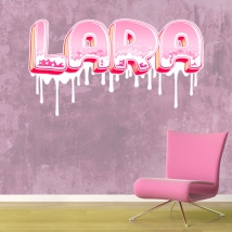 Decorative vinyl custom names graffiti effect