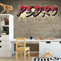 Custom names graffiti effect vinyl stickers