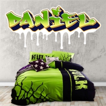 Vinyls and stickers personalized texts graffiti effect