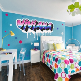 Decorative vinyls graffiti with custom names